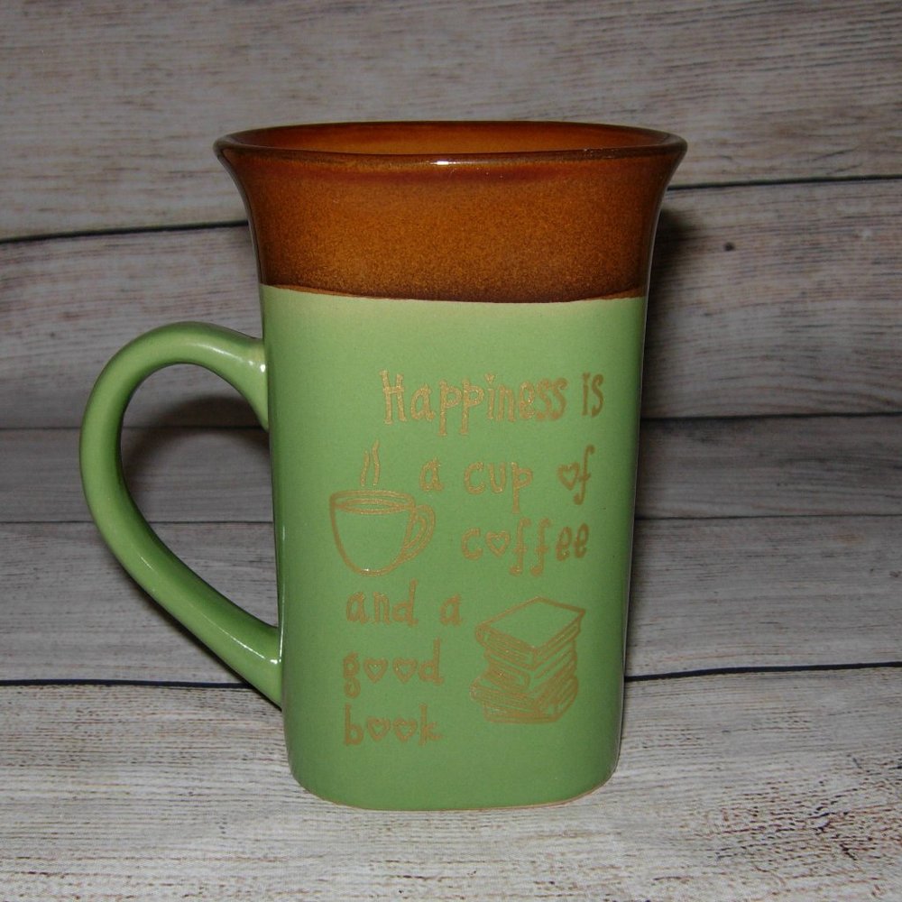Royal Norfolk Green Brown Square Latte Coffee Mug
